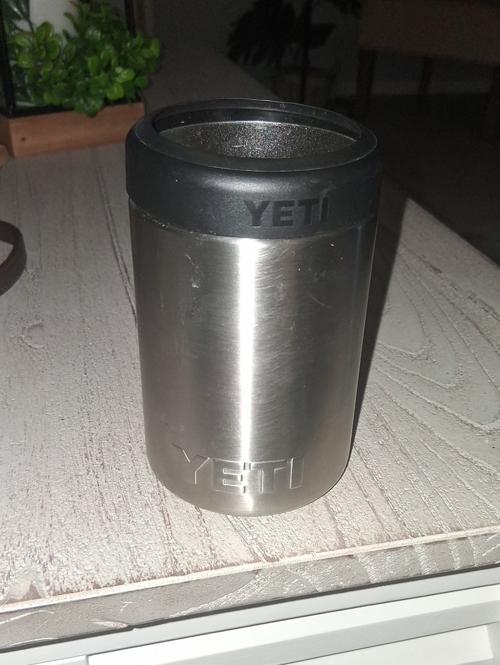 Yeti Stainless Steel Can Cooler with Black Lid